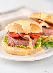 Wall Mural - Hamburgers with grilled pepper