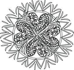 black and white flower coloring page