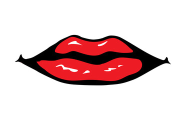 Wall Mural - Lips. Vector drawing icon sign