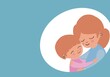 © Damaris - illustration celebration mothers day, woman, children, card