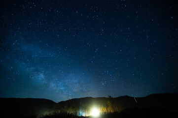 Wall Mural - starry sky, milky way. oregon usa coast. landscape photography