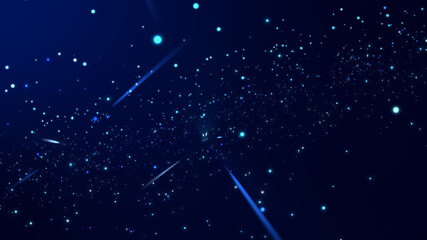 Poster - 3d rendering Abstract particle flows and rotated digital cyberspace technology background