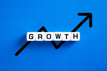 Wall Mural - Financial growth over blue background. Finance Concept