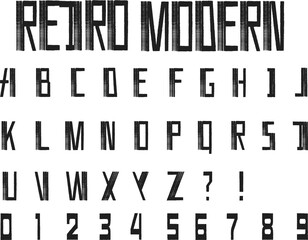  Retro Modern Font Alphabet - Vector  