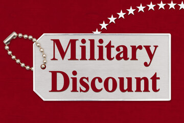 Canvas Print - Military Discounts message on with stars