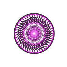 Spirograph Logo Illustration - Abstract Geometric Ornament Decoration Vortex Circular Wavy Shape Spinning Twisted Fractal Design 