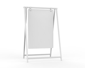 Wall Mural - Blank metallic advertising stand, 3d rendering illustration. 