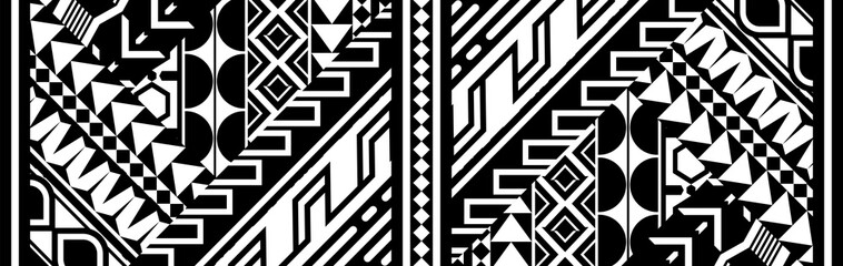 Wall Mural - Abstract tribal art tattoo border