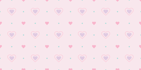 Poster - Cute hearts seamless pattern vector background