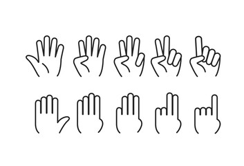 Poster - Human gestures silhouettes. Count down vector clipart