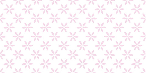 Poster - Pastel pink flowers seamless repeat pattern vector background