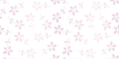 Poster - Pastel flowers seamless repeat pattern vector background
