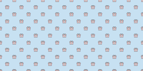 Poster - Gift boxes seamless repeat pattern vector background