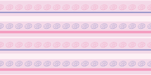 Poster - Donuts seamless repeat pattern vector background