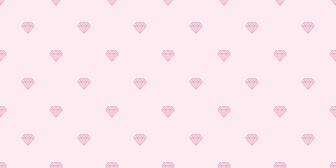 Wall Mural - Cute pink diamonds seamless repeat pattern vector background