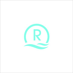 Wall Mural - letter R waves logo design vector