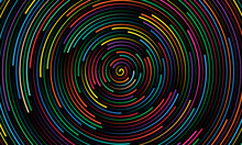 Abstract Color Background With Lines In Spiral.