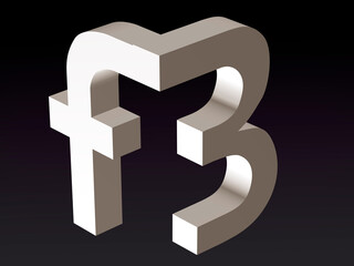 Fototapete - Font composition stylization of the font of the letters F and B.   3D rendering.