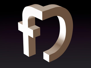 Fototapete - Font composition stylization of the font of the letters F and  D.   3D rendering.