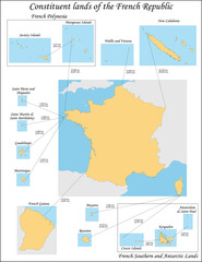 Wall Mural - Overseas France consists of the French-administered territories outside Europe