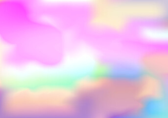 Poster - Pastel Colored Hologram Wallpaper. Pink Clouds in the Sky. Sunset Background. Abstract Pearl Texture
