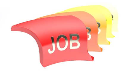 Poster - JOB icon seires in line isolated on white background - 3D rendering illustration
