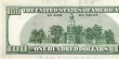 Backside of 100 dollar bill, the largest denomination