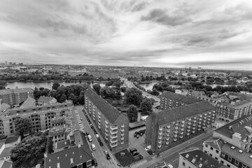 Canvas Print - Panoramic view from a plane over Copenhagen