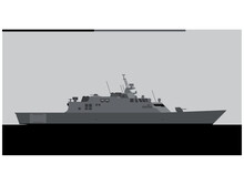 LCS-1. Freedom Class Littoral Combat Ship. Vector Image For Illustrations And Infographics.