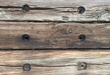 Closeup Overhead View Of Old Wooden Railroad Railway Ties Repurposed Retro Lumber