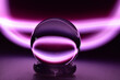 Purple transparent glass ball