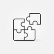 Puzzle Pieces vector simple icon in thin line style