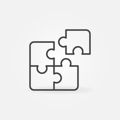 Poster - Puzzle Pieces vector simple icon in thin line style