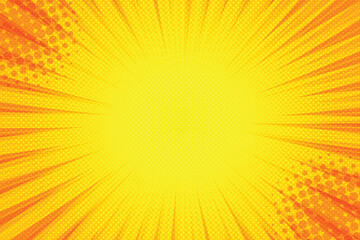 yellow background of the book in comic style pop art superhero. pop art yellow comics book cartoon f