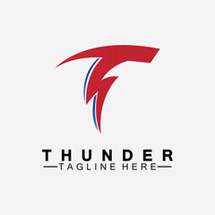 letter t thunder electric lightning logo vector illustration design.flash t letter logo, electrical 