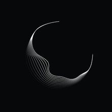Lines In Semi Circle Form .  Vector Illustration .Technology Round. Moon Logo . Design Element . Abstract Geometric Shape .