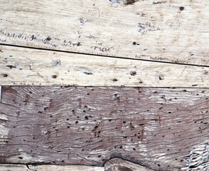 Sticker - Texture of vintage wood boards of white and brown color