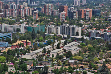 Poster - The panoramic view of Santiago city, Chile