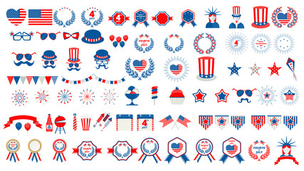 Independence day of USA flat vector icon. July fourth celebration party.