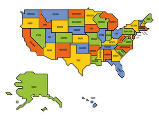 Sticker - Generalized retro map of USA