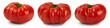 Fresh red beefsteak tomatoes isolated on a white background