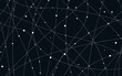 © Krzysztof - Artistic abstract grey dots with curved lines. Navy blue background with white dots. Vector illustration