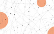 © Krzysztof - Artistic abstract grey dots with curved lines. White background with orange dots. Vector illustration