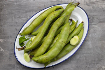 Poster - green beans in white dish