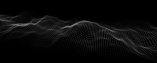 Digital technology wave. Abstract background with dots moving in space. Futuristic modern dynamic wave. Vector illustration.