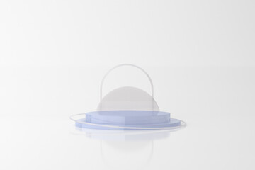 Poster - Mockup of abstract geometry podium, Minimal, Product presentation. 3D rendering.