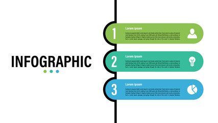 Wall Mural - Infographic design business concept vector illustration with 3 steps or options or processes represent work flow or diagram or web button banner