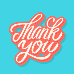 Wall Mural - thank you. vector lettering card.