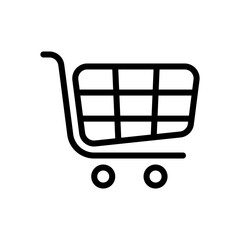 Poster - Shopping cart, online store, business icon. Black linear icon with editable stroke on white background