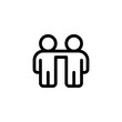 © fokas.pokas - Group of people, teamwork or business community, social icon. Black linear icon with editable stroke on white background
